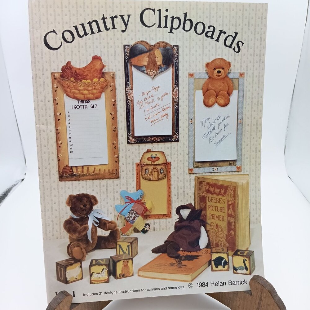 Country Clipboards Volume I by Helan Barrick 1984 Tole Painting, Vintage Arts